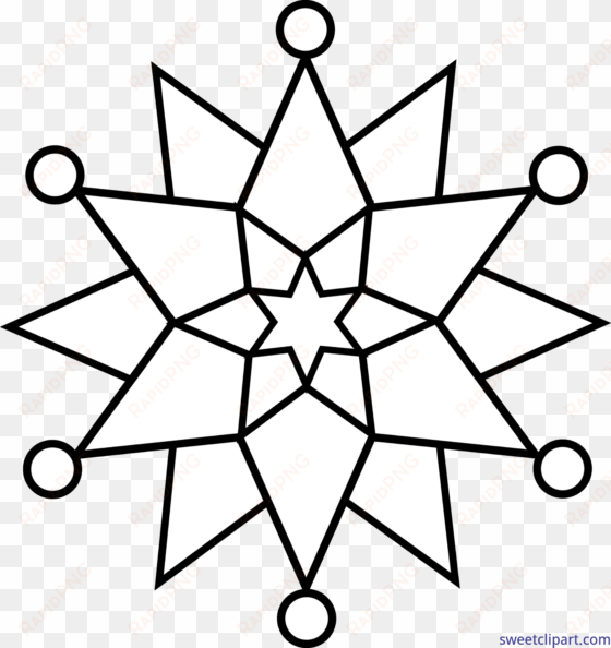 snowflake lineart clip art - simple snowflakes colouring pages