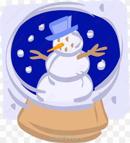 snowman in a snow globe royalty free vector clip art - cartoon