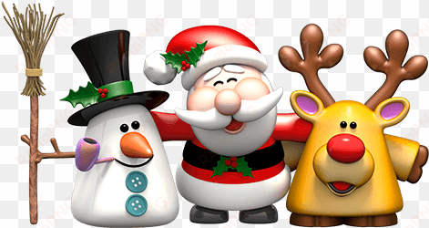 snowman, santa claus and reindeer rudolph - muñecos navideños 2017 en png