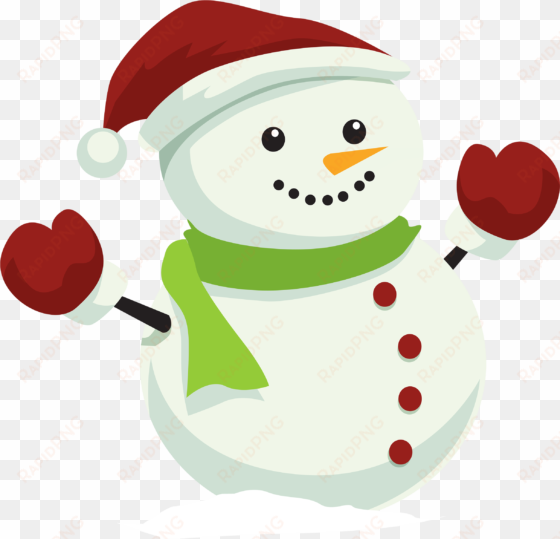 snowman with christmas hat png clipart - snow man png