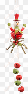 snowman with jingle bells - christmas ornament