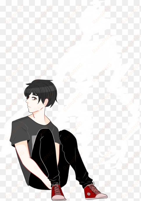So I Started To Read Ajin - Png Anime Boy Sitting transparent png image