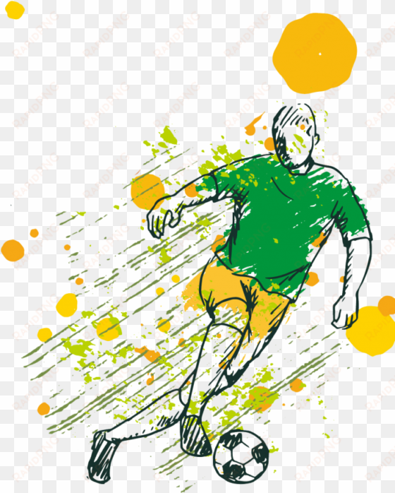 soccer game background with player free vector - football