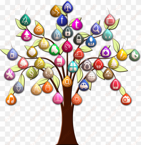 social media icon tree png - social media app tree