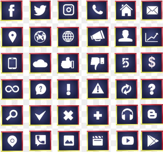 social media icons collection, facebook, twitter, instagram - symbol of public spaces