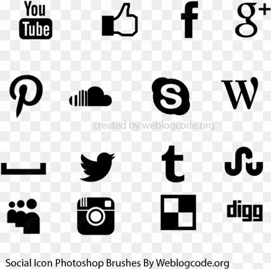 social media icons photoshop brushes - photoshop social media icon brush