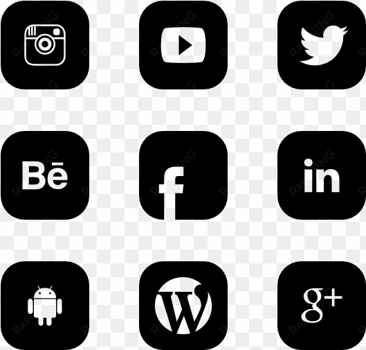 social media icons png vector - black social media logos png
