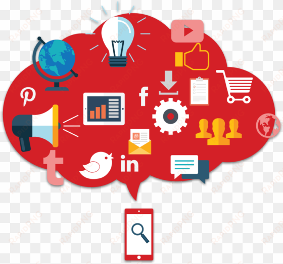 social media marketing - digital marketing png red