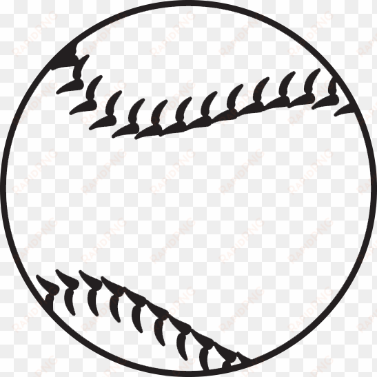 softball png transparent image - black and white softball