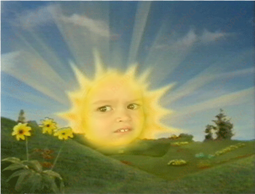 sol de los teletubbies png - baby sun teletubbies meme