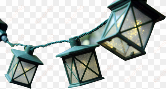 Solar Led Colonial Lantern String Lights - Set Of 10 Colonial Lantern Led String Lights - Warm transparent png image