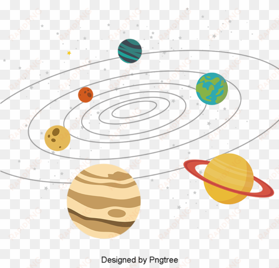 solar system cartoon planets with stars, solar, system, - sistema solar animado