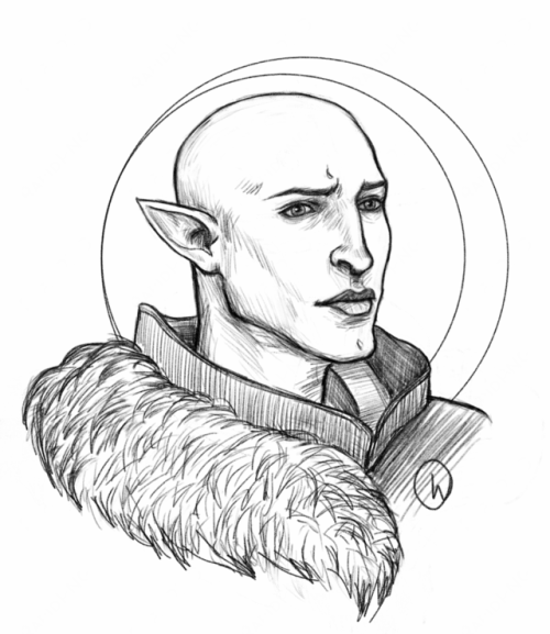 solas, because i haven't drawn his face in several - sketch