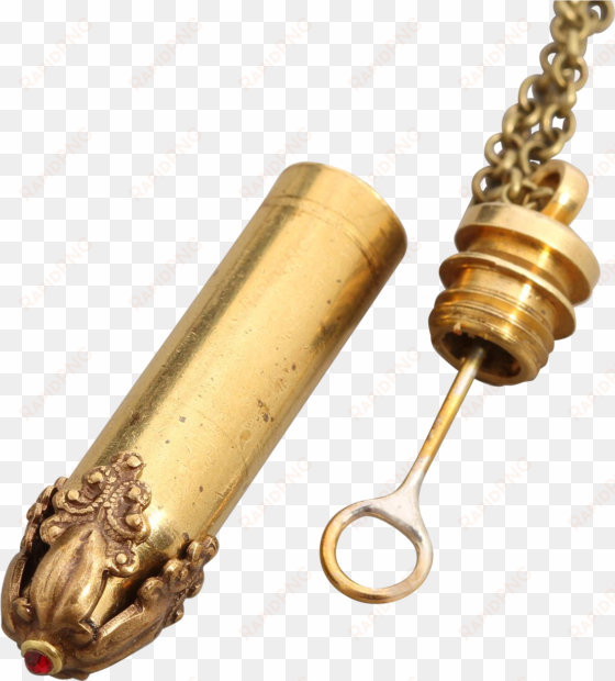 solid spun brass with a wand on the inside of the bullet - bullet necklace perfume vial bullet necklace bubble