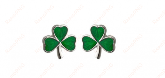 solvar jewelry small green shamrock studs 0.2in::green