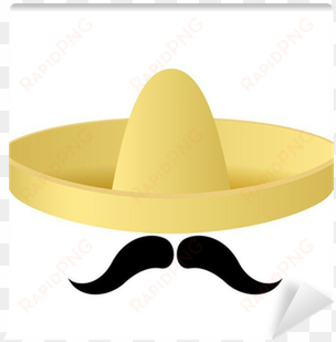 sombrero hat with handlebar moustache