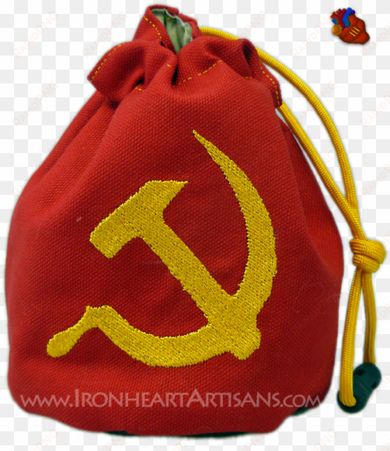 soviet red hammer and sickle dice bag - hammer and sickle