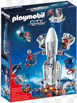 Space Rocket With Launch Site - Base De Lancement Playmobil transparent png image