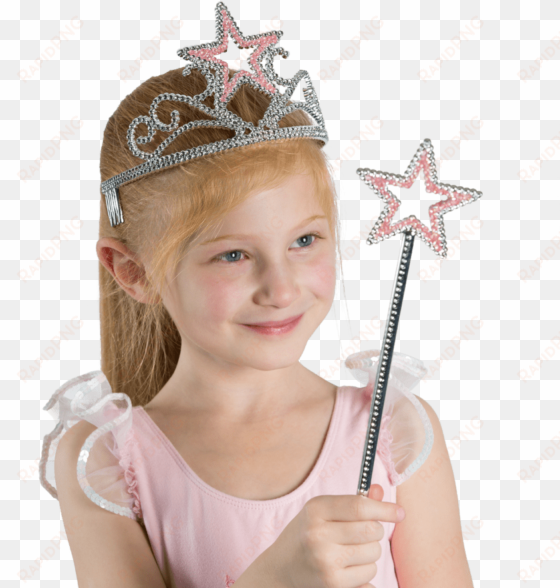 Sparkly Pink Star Tiara Hair Accessory For Little Girls - Dress transparent png image