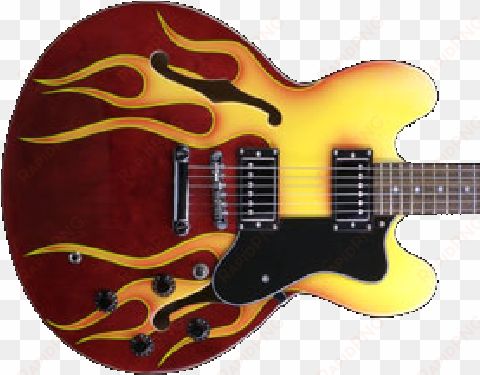 sparrow primitive boss with flames electric guitar - sparrow electric guitars