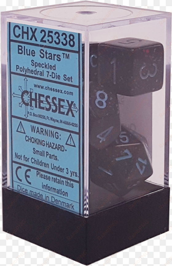 speckled blue stars polyhedral - d7-die set dice opaque polyhedral blue/white (7 dice