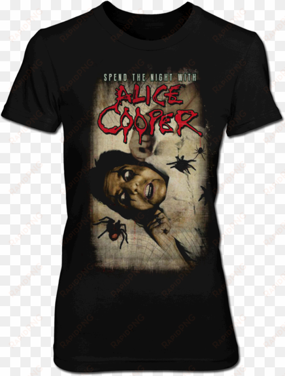 spend the night spiders women's tee - five finger death punch lady muerta