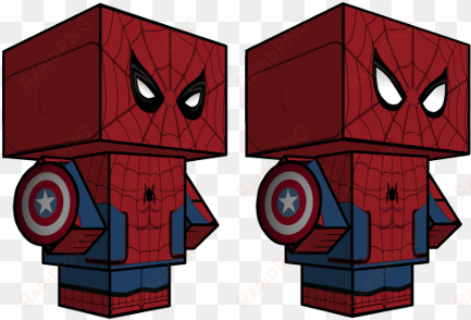 Spiderman Captain America Civil War Paper Toy - Papercraft Spiderman Homecoming transparent png image