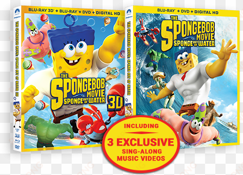 spongebob and his friends are back and like you've - spongebob movie sponge out of water blu ray 3d