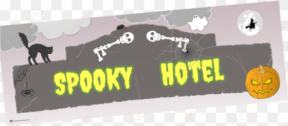 spooky hotel bannercover - spooky: 100 pages ruled, sky blue, halloween notebook,