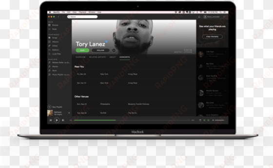 spotify added a 'concerts' tab to artist pages so you - artist profile page
