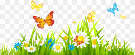 spring - grass with flower clipart