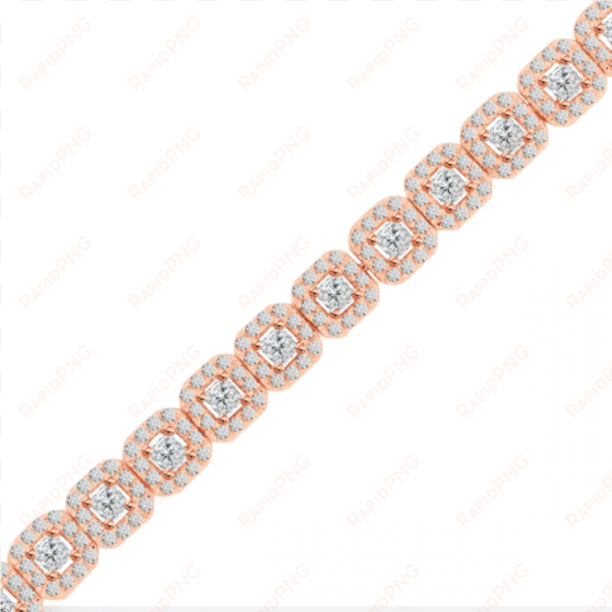 square box design diamond bracelet in 18ct red gold - motif