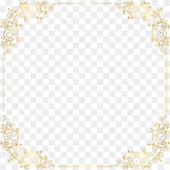 square gold golden frame border squareframe decoration - art deco frame png
