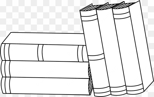 stack of books clipart - books black and white