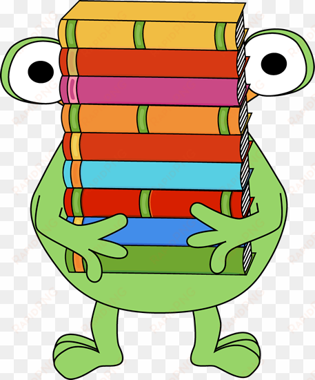 stack of books clipart - monster clipart school