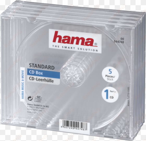 standard cd jewel case, pack of 5, transparent - hama cd box transparent 5-pack