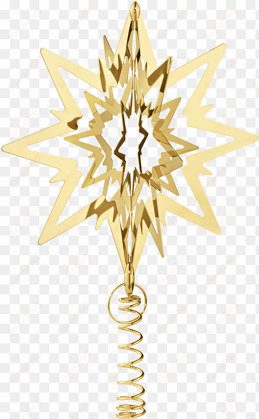 star for the christmas tree, medium, gold plated - georg jensen - christmas tree top star, gold-plated