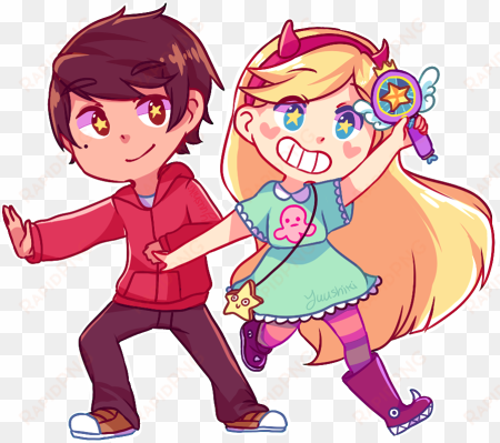 star vs the forces of evil - star and marco chibi