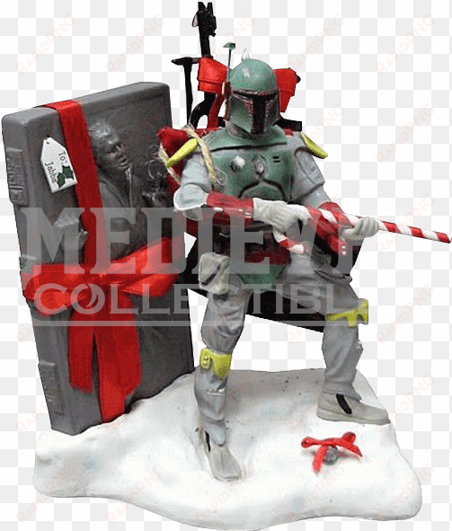 star wars fabric mache christmas boba fett statue - kurt adler boba fett