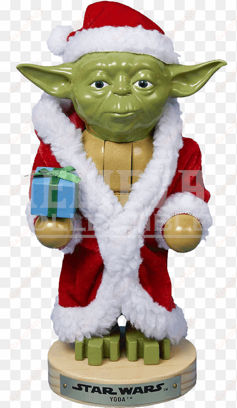 star wars santa yoda nutcracker - kurt adler 9", yoda in a santa outfit robe nutcracker