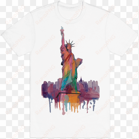 statue of liberty watercolor mens t-shirt - dolphins t shirt