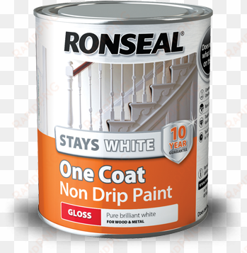 stays white oc non drip paint 750 2015 gloss - ronseal interior white satin one coat non drip paint