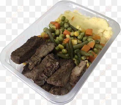 steak, mashed potatoes, mixed vegetables - carne asada