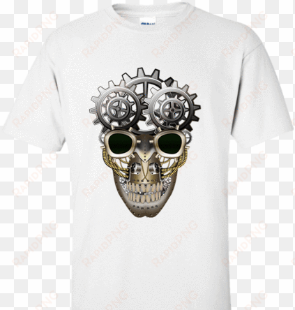 steampunk gear head skull fashion apparel - skull