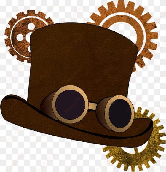 steampunk hat and gears - vector graphics