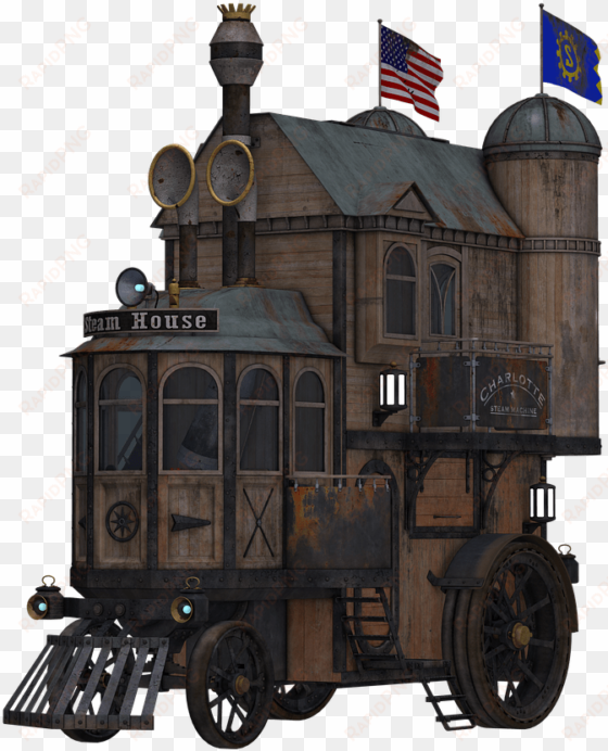 Steampunk Locomotive Side View - Steampunk House Train Mugs transparent png image
