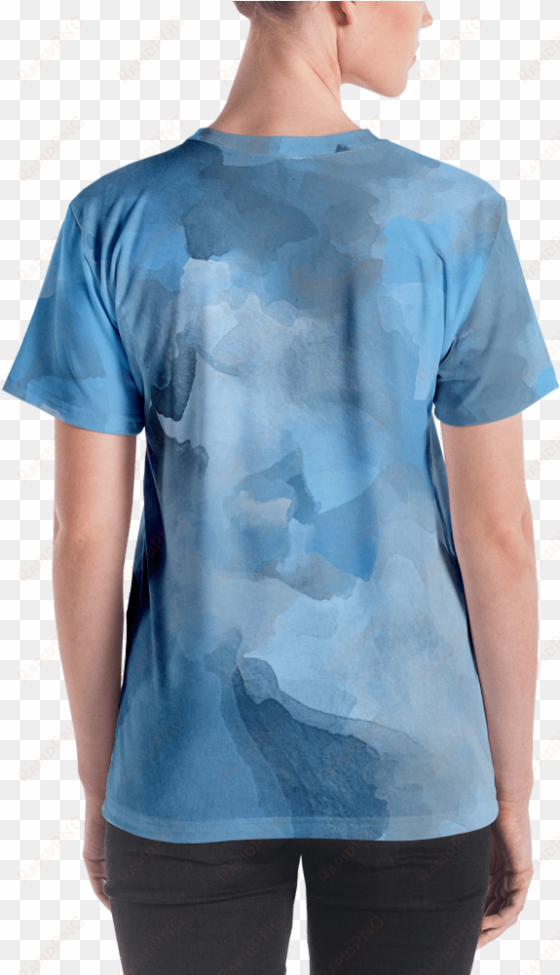 steel blue watercolor women's t shirt t shirt zazuze - t-shirt
