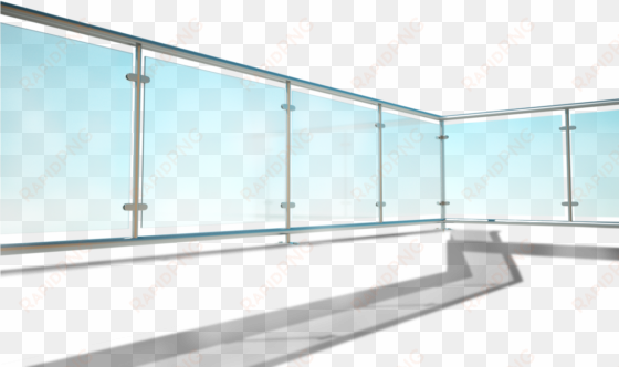 Steel & Glass Panels - Balcony Glass Railing Png transparent png image