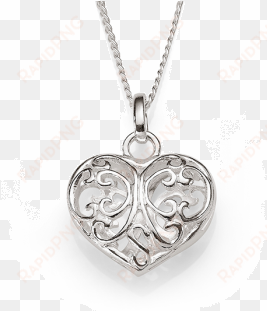 sterling silver filigree heart pendant - locket