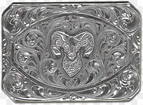sterling silver fully engraved trophy buckle - engraving